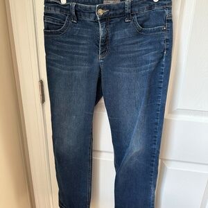 Chico's SO SLIMMING line - cropped denim with metal accents - size .5